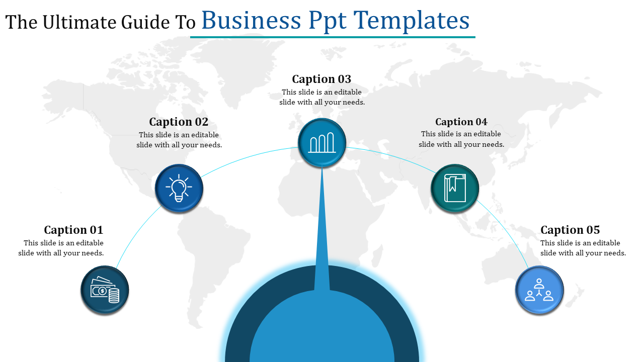 Free - Amazing Business PPT Templates Slide Design-Five Node